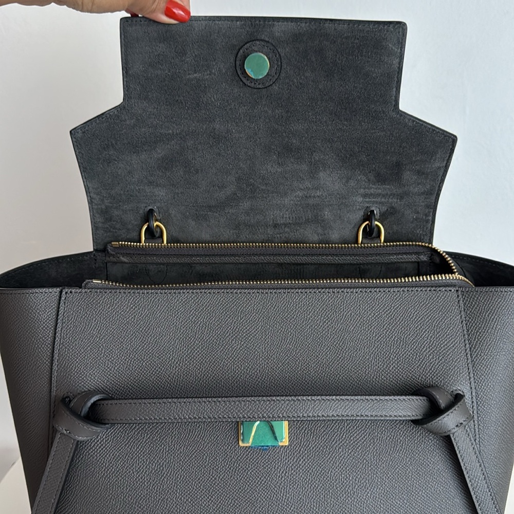 Celine *NEW* Grey Top Handle Leather Bag with Shoulder Strap & Dust Cover - Picture 12 of 14